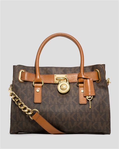 michael kors hamilton east west brown satchel|Michael Kors Hamilton legacy bag.